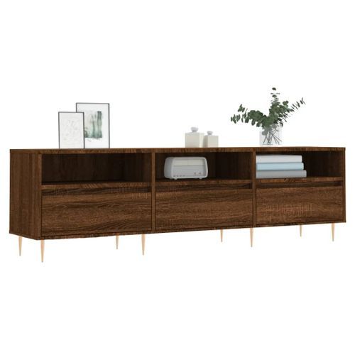 Meuble TV chêne marron 150x30x44,5 cm bois d'ingénierie - Photo n°3; ?>