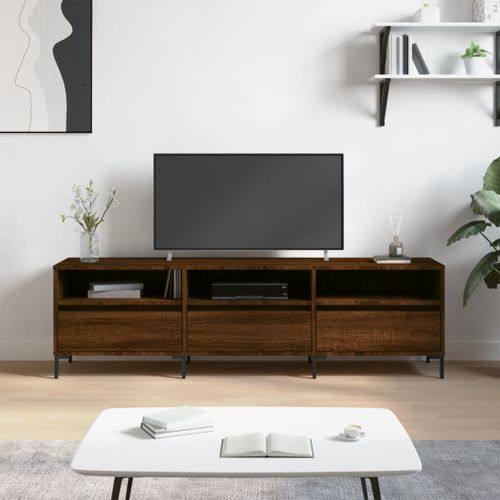 Meuble TV chêne marron 150x30x44,5 cm bois d'ingénierie - Photo n°2; ?>