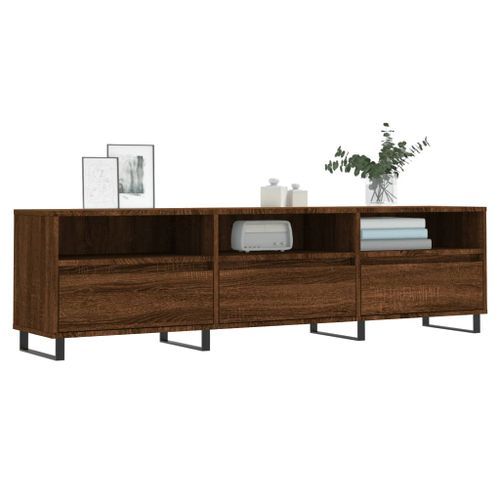 Meuble TV chêne marron 150x30x44,5 cm bois d'ingénierie - Photo n°3; ?>