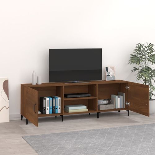 Meuble TV Chêne marron 150x30x50 cm Bois d'ingénierie - Photo n°3; ?>