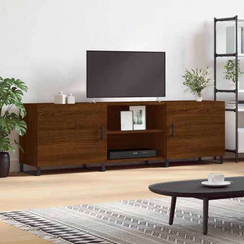 Meuble TV chêne marron 150x30x50 cm bois d'ingénierie - Photo n°2; ?>