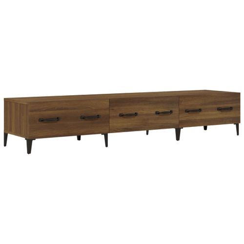 Meuble TV Chêne marron 150x34,5x30 cm Bois d'ingénierie - Photo n°2; ?>