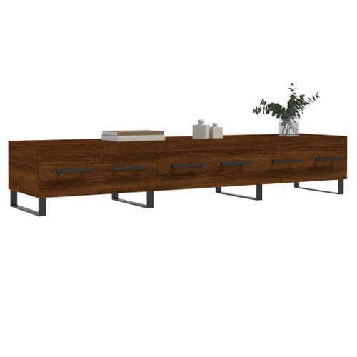 Meuble TV chêne marron 150x36x30 cm bois d'ingénierie - Photo n°3; ?>