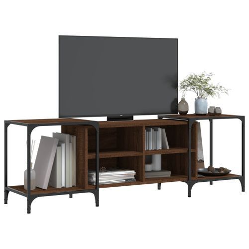 Meuble TV chêne marron 153x37x50 cm bois d'ingénierie - Photo n°3; ?>