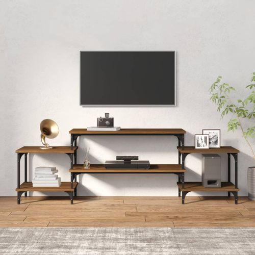 Meuble TV Chêne marron 157x35x52 cm bois d'ingénierie - Photo n°3; ?>