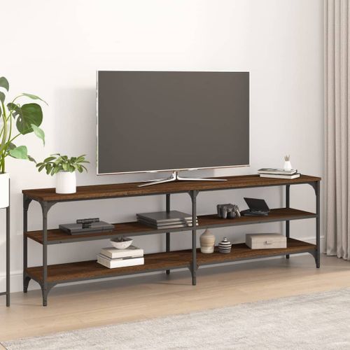 Meuble TV chêne marron 160x30x50 cm bois d'ingénierie - Photo n°2; ?>