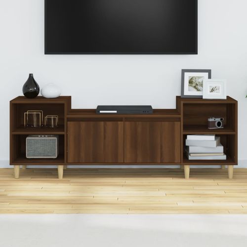 Meuble TV Chêne marron 160x35x55 cm Bois d'ingénierie - Photo n°3; ?>