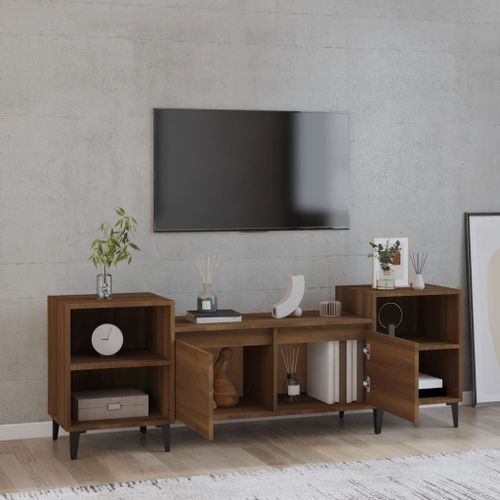 Meuble TV Chêne marron 160x35x55 cm Bois d'ingénierie - Photo n°3; ?>