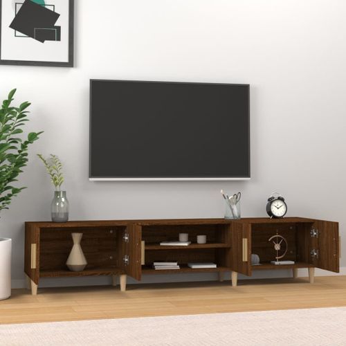 Meuble TV chêne marron 180x31,5x40 cm bois d'ingénierie - Photo n°3; ?>