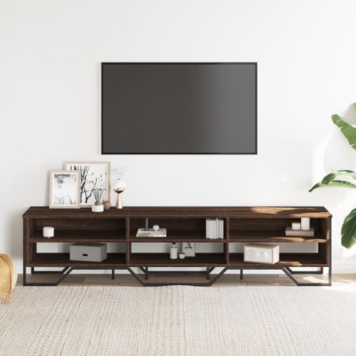 Meuble TV chêne marron 180x34x41 cm bois d'ingénierie - Photo n°3; ?>