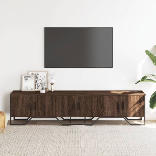 Meuble TV chêne marron 180x34x41 cm bois d'ingénierie - Photo n°3; ?>