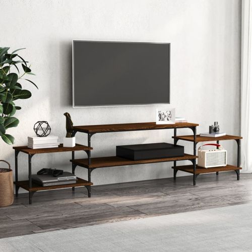 Meuble TV chêne marron 197x35x52 cm bois d'ingénierie - Photo n°2; ?>