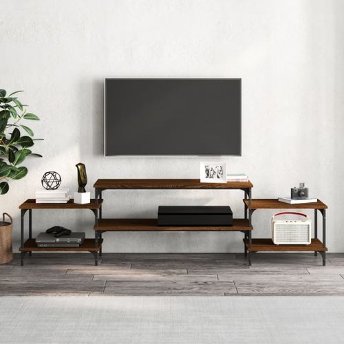 Meuble TV chêne marron 197x35x52 cm bois d'ingénierie - Photo n°3; ?>