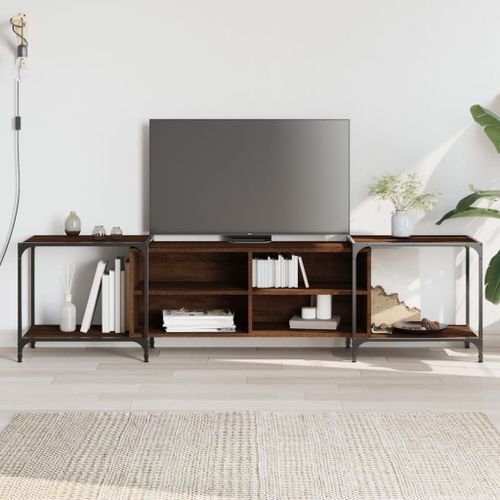 Meuble TV chêne marron 203x37x50 cm bois d'ingénierie - Photo n°2; ?>