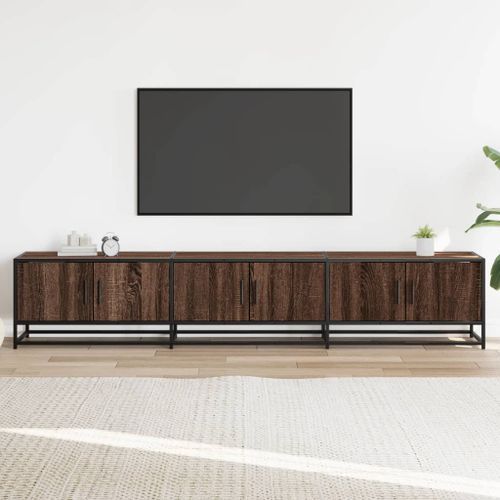 Meuble TV chêne marron 210x35x41 cm bois d'ingénierie - Photo n°3; ?>