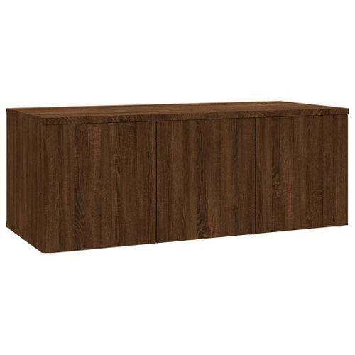 Meuble TV Chêne marron 80x34x30 cm Bois d'ingénierie - Photo n°2; ?>