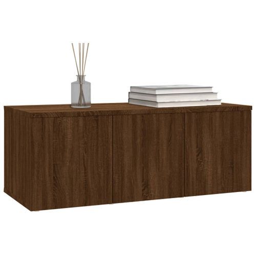 Meuble TV Chêne marron 80x34x30 cm Bois d'ingénierie - Photo n°3; ?>