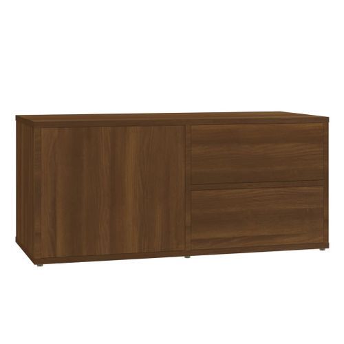 Meuble TV Chêne marron 80x34x36 cm Bois d'ingénierie - Photo n°2; ?>