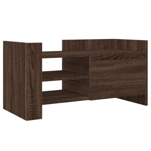 Meuble TV chêne marron 80x35x40 cm bois d'ingénierie - Photo n°2; ?>