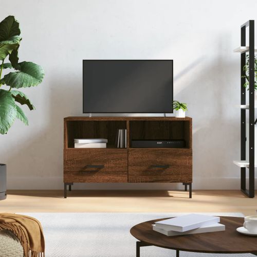 Meuble TV Chêne marron 80x36x50 cm Bois d'ingénierie - Photo n°2; ?>