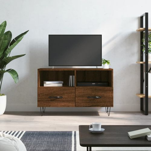 Meuble TV Chêne marron 80x36x50 cm Bois d'ingénierie - Photo n°2; ?>