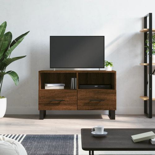 Meuble TV Chêne marron 80x36x50 cm Bois d'ingénierie - Photo n°2; ?>