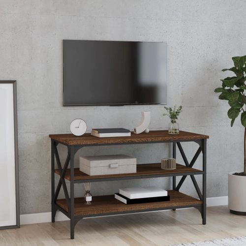 Meuble TV Chêne marron 80x40x50 cm Bois d'ingénierie - Photo n°2; ?>