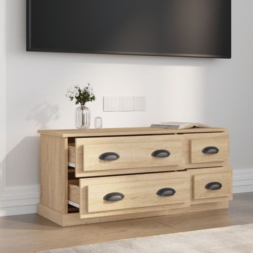 Meuble TV chêne sonoma 100x35,5x45 cm bois d'ingénierie - Photo n°3; ?>