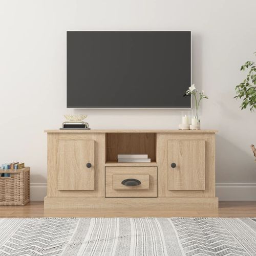 Meuble TV chêne sonoma 100x35,5x45 cm bois d'ingénierie - Photo n°2; ?>