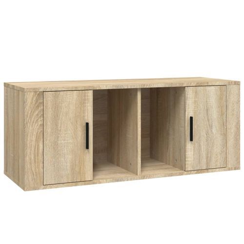 Meuble TV Chêne sonoma 100x35x40 cm Bois d'ingénierie - Photo n°2; ?>