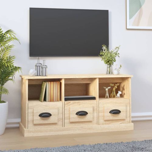 Meuble TV chêne sonoma 100x35x50 cm bois d'ingénierie - Photo n°2; ?>