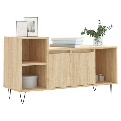 Meuble TV Chêne sonoma 100x35x55 cm Bois d'ingénierie - Photo n°3; ?>