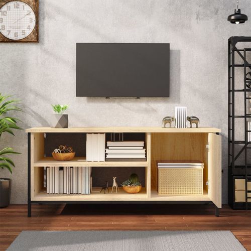 Meuble TV chêne sonoma 100x40x45 cm bois d'ingénierie - Photo n°3; ?>