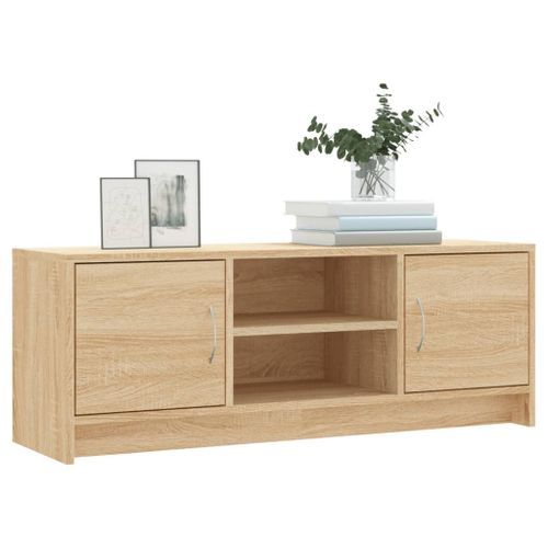 Meuble TV chêne sonoma 102x30x37,5 cm bois d'ingénierie - Photo n°3; ?>