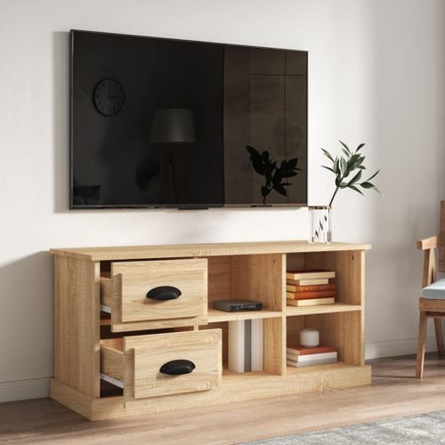 Meuble TV chêne sonoma 102x35,5x47,5 cm bois d'ingénierie - Photo n°3; ?>