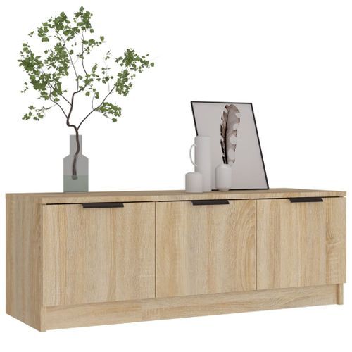 Meuble TV Chêne sonoma 102x35x36,5 cm Bois d'ingénierie - Photo n°3; ?>