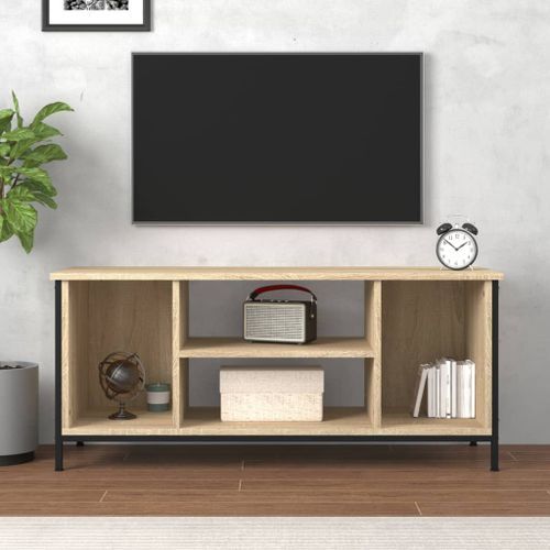 Meuble TV chêne sonoma 102x35x45 cm bois d'ingénierie - Photo n°3; ?>