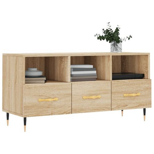 Meuble TV chêne sonoma 102x36x50 cm bois d'ingénierie - Photo n°3; ?>