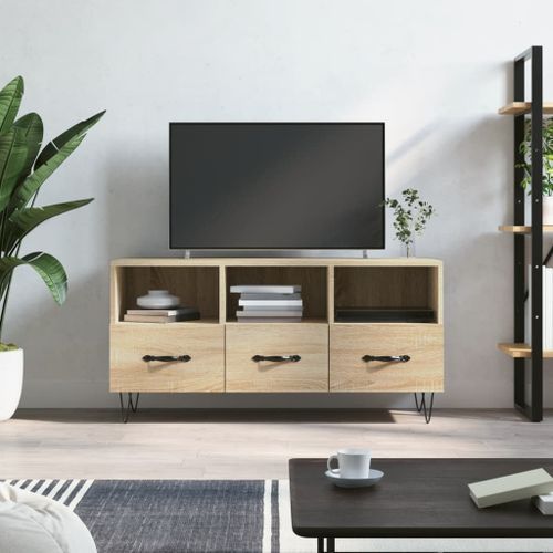 Meuble TV chêne sonoma 102x36x50 cm bois d'ingénierie - Photo n°2; ?>