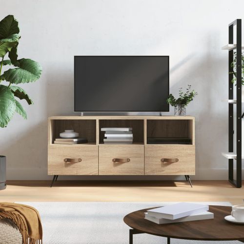 Meuble TV chêne sonoma 102x36x50 cm bois d'ingénierie - Photo n°2; ?>