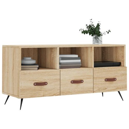 Meuble TV chêne sonoma 102x36x50 cm bois d'ingénierie - Photo n°3; ?>