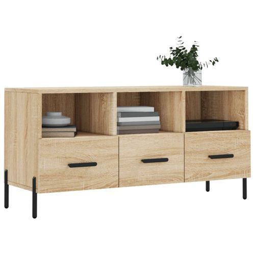 Meuble TV chêne sonoma 102x36x50 cm bois d'ingénierie - Photo n°3; ?>