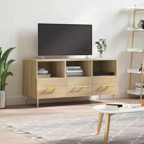 Meuble TV chêne sonoma 102x36x50 cm bois d'ingénierie - Photo n°2; ?>