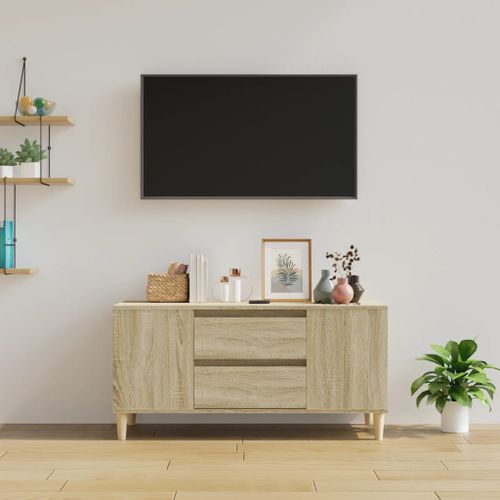 Meuble TV Chêne sonoma 102x44,5x50 cm Bois d'ingénierie - Photo n°3; ?>