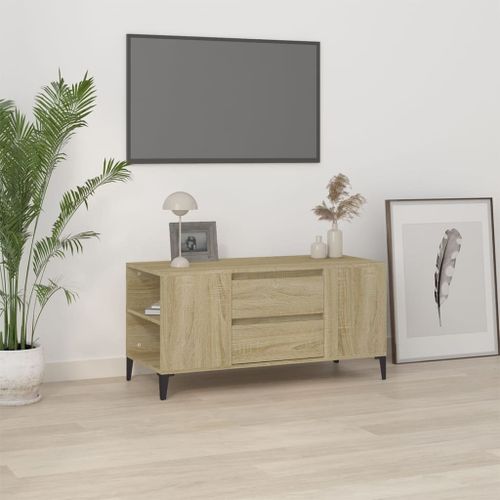 Meuble TV Chêne sonoma 102x44,5x50 cm Bois d'ingénierie - Photo n°2; ?>