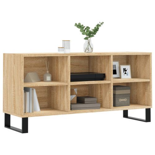 Meuble TV chêne sonoma 103,5x30x50 cm bois d'ingénierie - Photo n°3; ?>