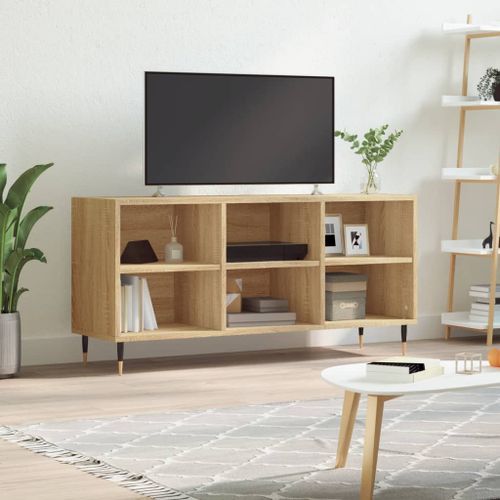 Meuble TV chêne sonoma 103,5x30x50 cm bois d'ingénierie - Photo n°2; ?>