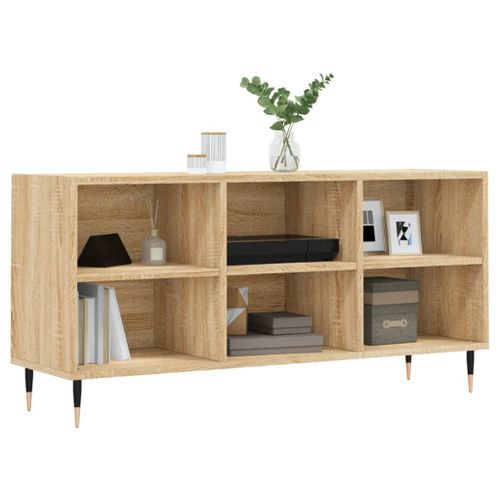 Meuble TV chêne sonoma 103,5x30x50 cm bois d'ingénierie - Photo n°3; ?>