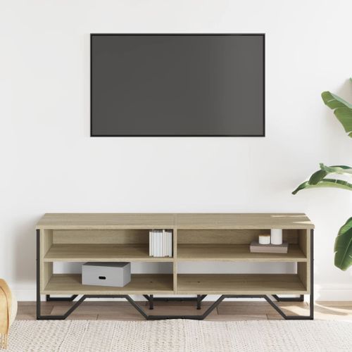 Meuble TV chêne sonoma 122x34x41 cm bois d'ingénierie - Photo n°3; ?>