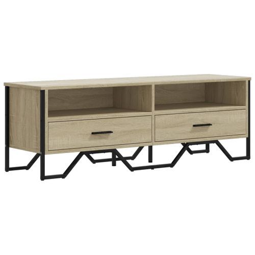 Meuble TV chêne sonoma 122x34x41 cm bois d'ingénierie - Photo n°2; ?>